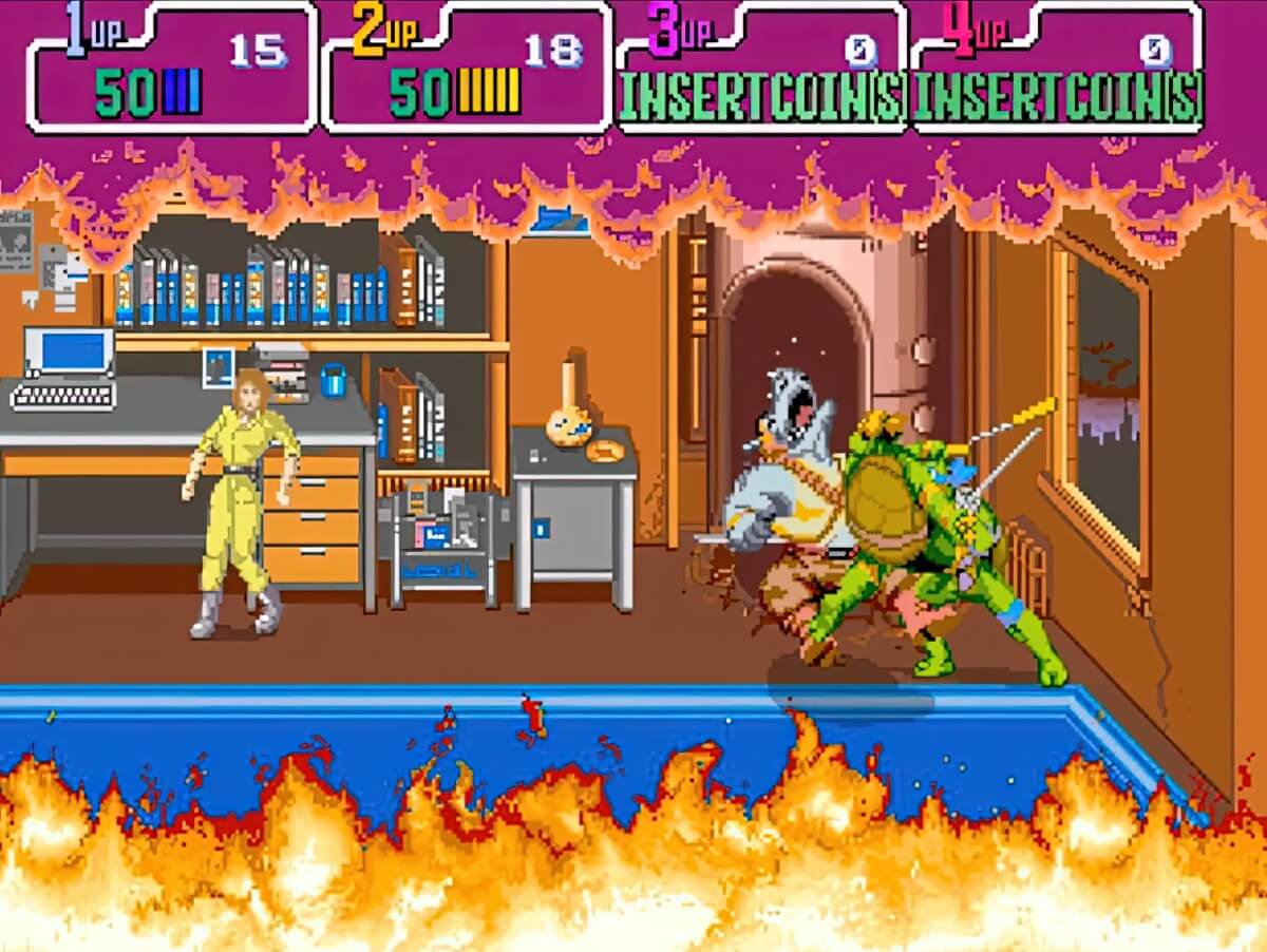 Teenage Mutant Ninja Turtles - геймплей игры Arcade